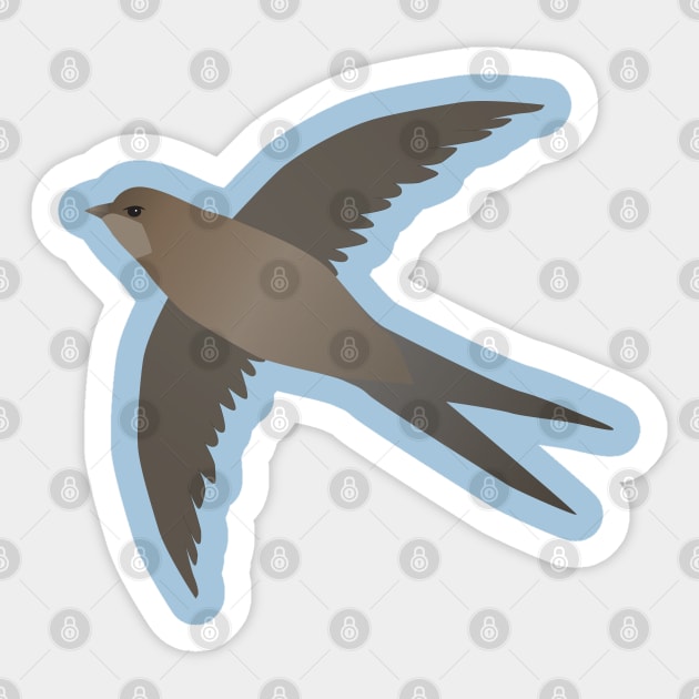 Common swift flying in the air Sticker by Bwiselizzy